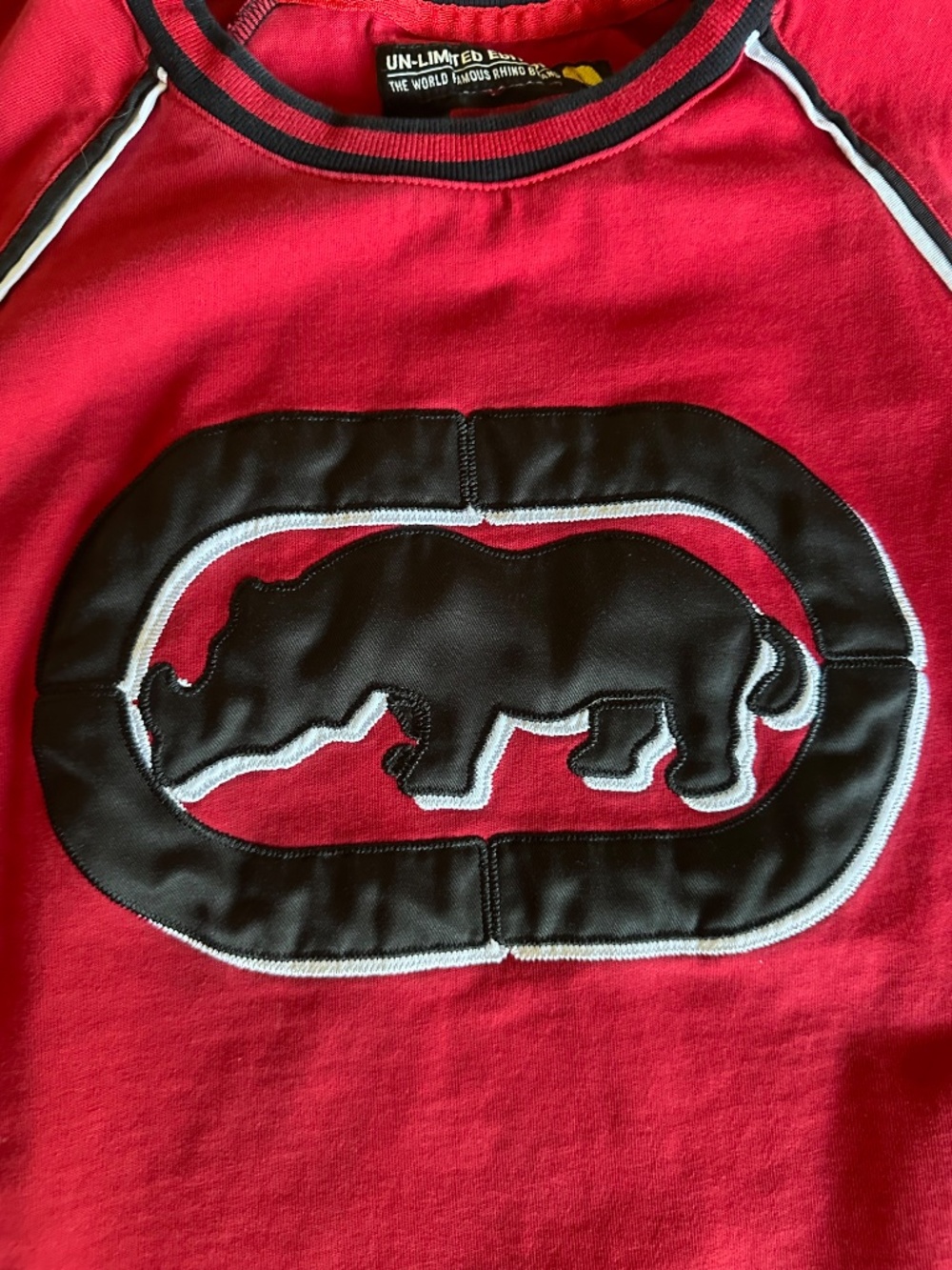 Ecko Unltd. Rhino Graphic Athletic Jersey Shirt Red Black Size Large - Picture 6 of 15